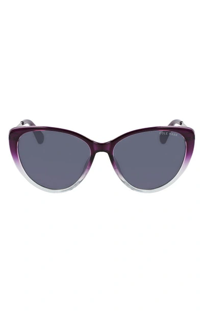 Cole Haan 54mm Polarized Cat Eye Sunglasses In Plum Gradient