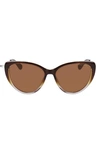 Cole Haan 54mm Polarized Cat Eye Sunglasses In Taupe Gradient