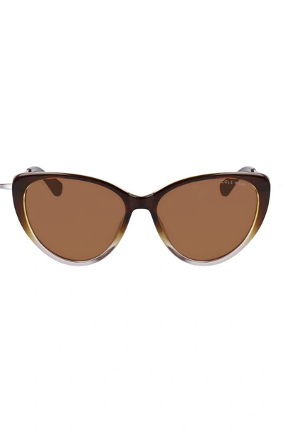 Cole Haan 54mm Polarized Cat Eye Sunglasses In Taupe Gradient