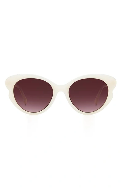 Kate Spade Elina Gradient Acetate Cat-eye Sunglasses In White