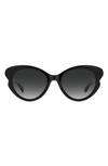 Kate Spade Elina Gradient Acetate Cat-eye Sunglasses In Black/ Grey Shaded