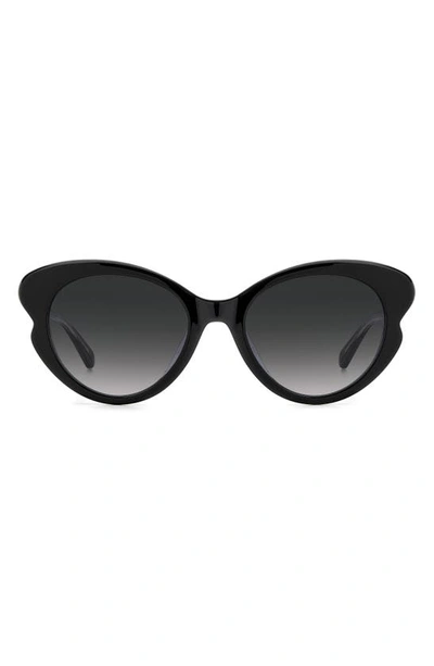 Kate Spade Elina Gradient Acetate Cat-eye Sunglasses In Black/ Grey Shaded