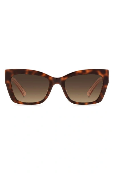 Kate Spade Valeria Acetate Butterfly Sunglasses In Havana/brown Gradient