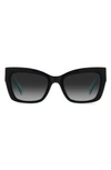 Kate Spade 53mm Valeria/s Cat Eye Sunglasses In Black/ Grey Shaded