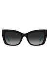 Kate Spade New York 53mm Valeria/s Cat Eye Sunglasses In Black/ Grey Shaded