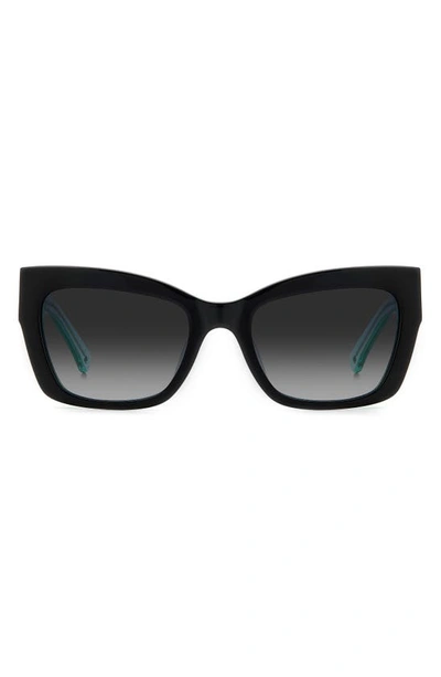 Kate Spade 53mm Valeria/s Cat Eye Sunglasses In Black/ Grey Shaded