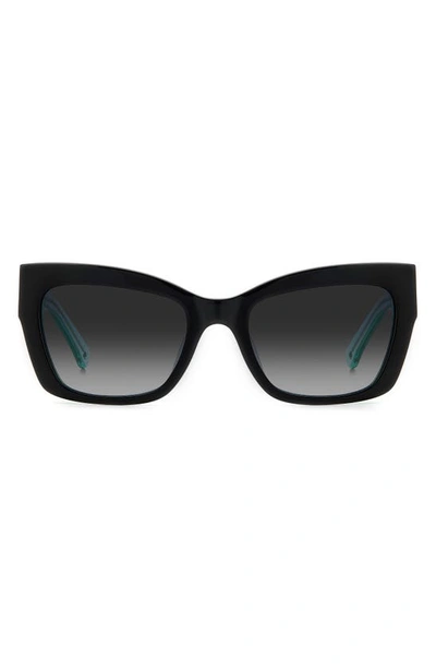 Kate Spade New York 53mm Valeria/s Cat Eye Sunglasses In Black/ Grey Shaded