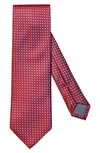 Eton Geometric Silk Tie In Medium Red
