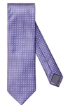 Eton Geometric Silk Tie In Dark Purple