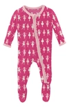 Kickee Pants Babies' Muffin Ruffle Print Footie In Calypso Ballerina