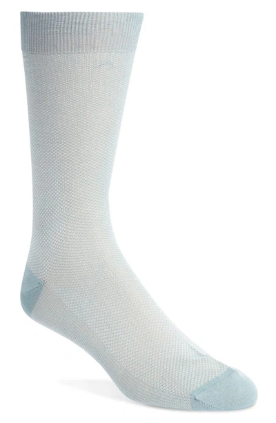 Canali Micropattern Dress Socks In Light Blue