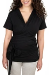 Bravado Designs Skin-to-skin Postparum Wrap Top In Black