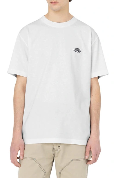 Dickies Summerdale Embroidered Cotton Logo Tee In White