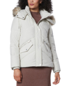 Andrew Marc Daphne Quilted Soft Matte Shell With Mixed Quilted Down Puffer Jacket In White