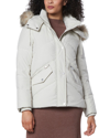 Andrew Marc Daphne Quilted Soft Matte Shell With Mixed Quilted Down Puffer Jacket In Birch