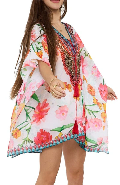 Ranee's Floral Caftan In White