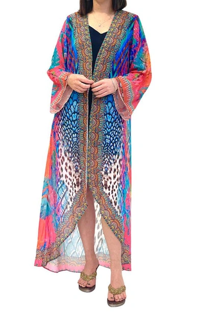 Ranee's Color Print Longline Duster In Multi