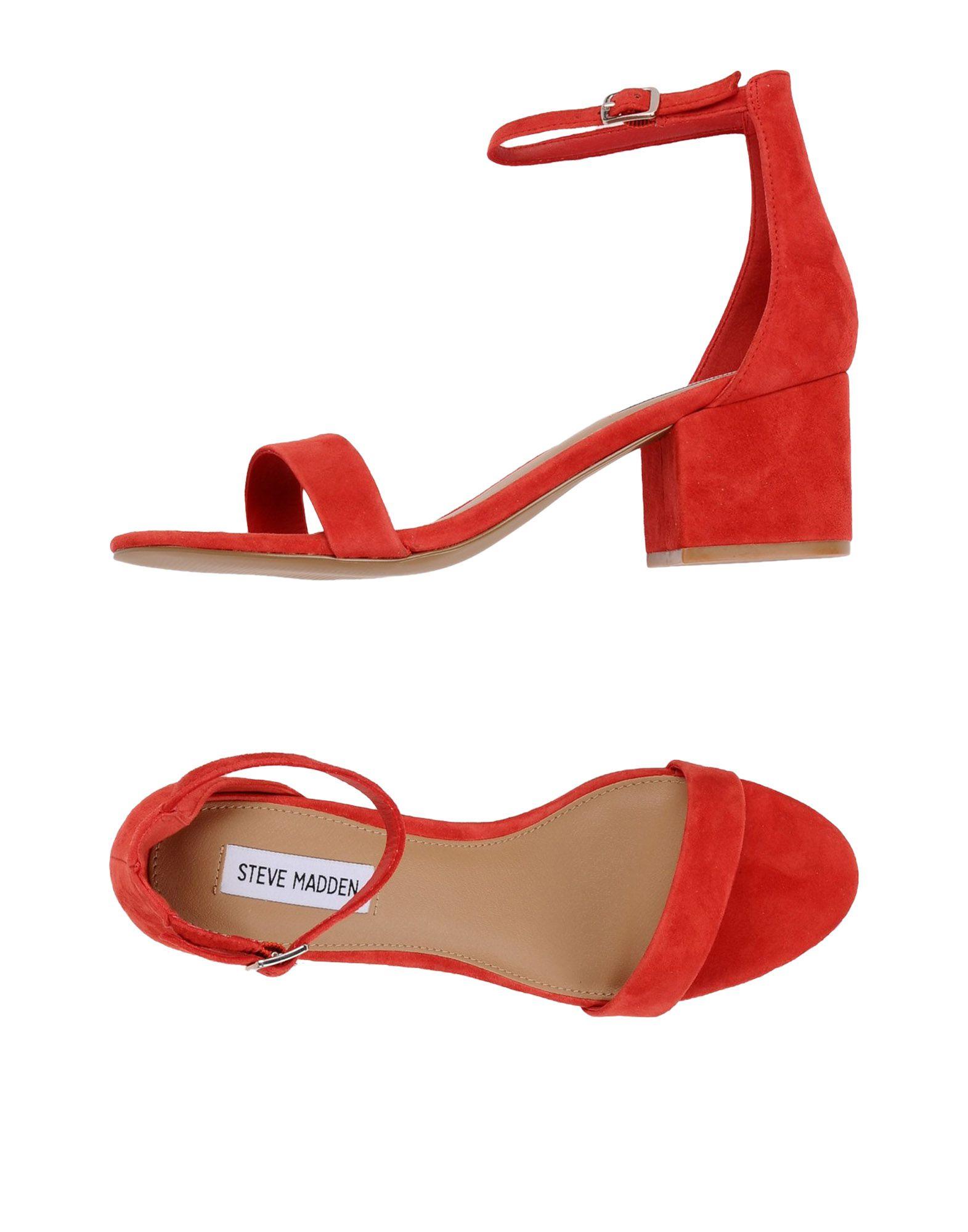steve madden red flat sandals