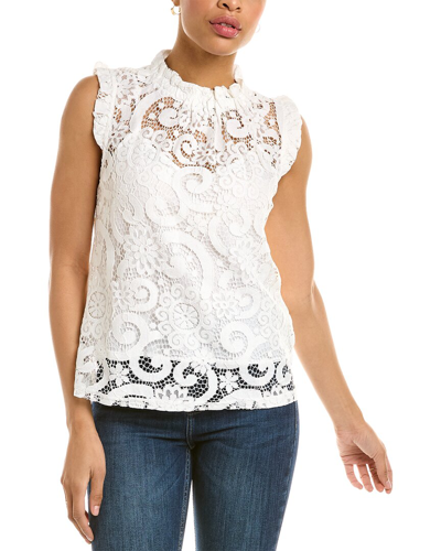 Nanette Lepore Lace Sleeveless Top In Cannoli Cream
