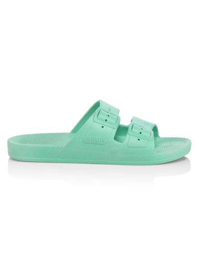 Freedom Moses Two-band Slide Sandals In Green