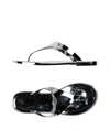 Armani Jeans Flip Flops In Silver