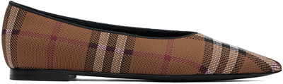 Burberry Vintage Check Point-toe Ballerinas In Brown