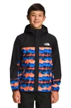 The North Face Kids' Antora Waterproof Rain Jacket In Retro Orange Mntn Panorama