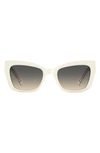 Kate Spade Valeria Acetate Butterfly Sunglasses In White/gray Gradient