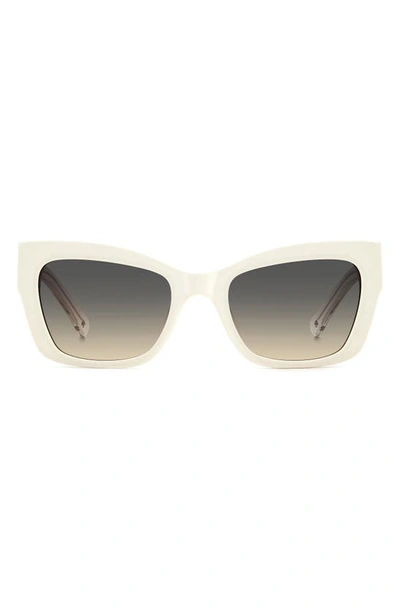 Kate Spade Valeria Acetate Butterfly Sunglasses In White/gray Gradient