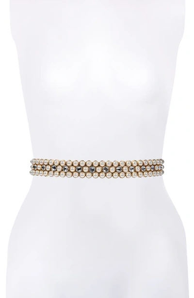 Kate Spade Imitation Pearl Bridal Belt In Pale Pol Gold