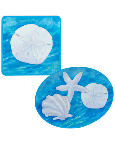 Certified International Ocean Beach 2pc Platter Set In Blue