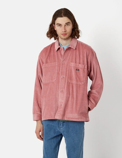 Obey Monte Corduroy Button-up Shirt Jacket In Pink