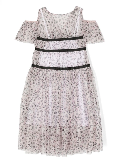 Monnalisa Kids' Leopard-print Dress In Pink