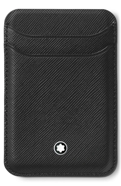 Montblanc Mb Sartorial Leather Card Holder In Black
