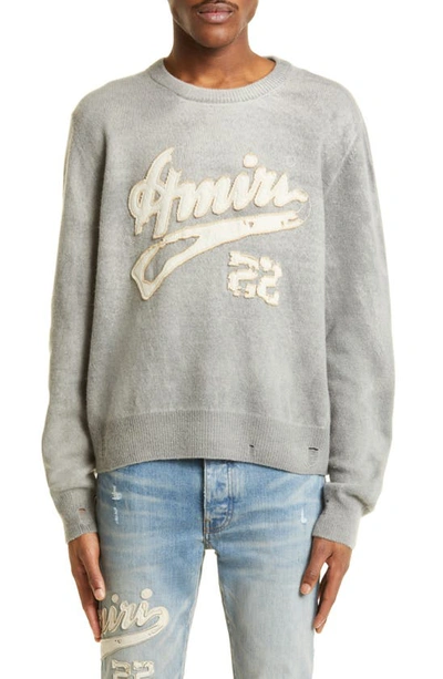 Amiri Spray Cashmere Sweater In Gray
