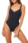 L*space Lspace Hollywood Mesh One-piece Swimsuit In Black