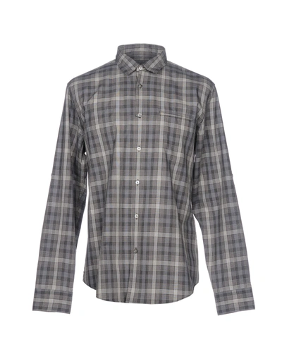John Varvatos Checked Shirt In Lead