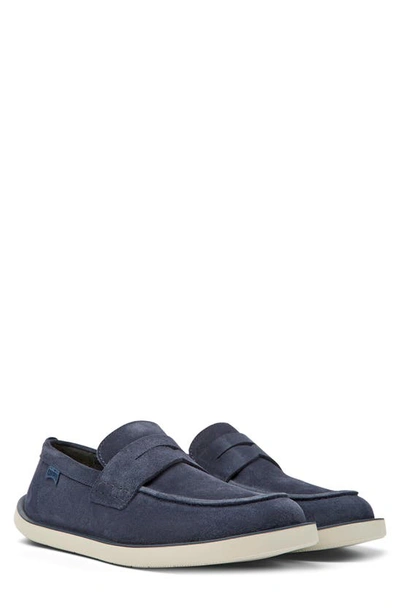 Camper Wagon Suede Loafers In Blue