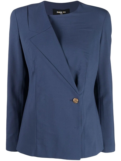 Paule Ka Laine Fine Suit Jacket In Blue