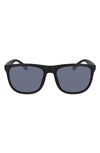Cole Haan 58mm Plastic Rounded Square Polaized Sunglasses In Black