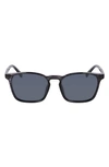 Cole Haan 54mm Plastic Square Polarized Sunglasses In Smoke Horn