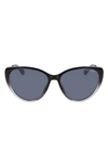 Cole Haan 54mm Polarized Cat Eye Sunglasses In Smoke Gradient