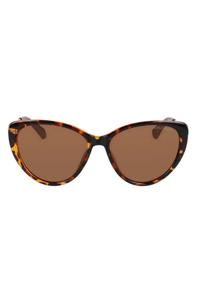 Cole Haan 54mm Polarized Cat Eye Sunglasses In Tortoise