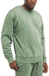 Champion Acid Wash Cotton Blend Crewneck Sweatshirt In Acid Wash All About Olive