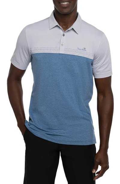 Travismathew Libations Colorblock Polo In Heather Light Grey