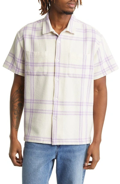 Obey Bennie Regular Fit Plaid Short Sleeve Cotton Button-up Shirt In Unbleached Multi-ubl