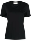 Tory Burch Embroidered Logo T-shirt In Black
