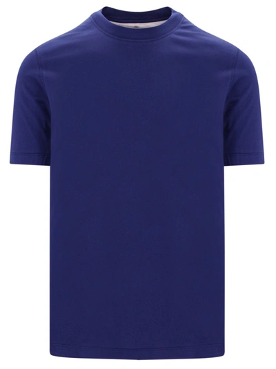 Brunello Cucinelli Cotton T-shirt In Blu
