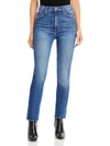 Mother The Swooner Rascal Womens Mid-rise Distressed Ankle Jeans In Blue