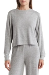 Abound Easy Cozy Crew Pajama Sweatshirt In Grey Pearl Marl